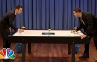 Drake Plays Beer Hockey With Jimmy Fallon
